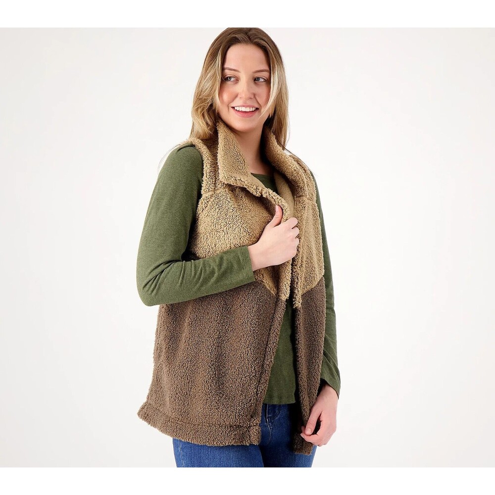 Koolaburra by UGG Brushed Back Sherpa Vest (Dune, Small)